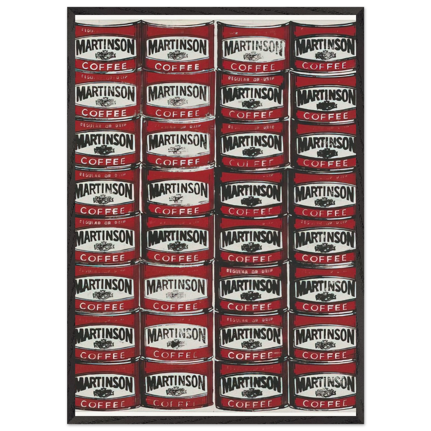 Martinson Coffee - Andy Warhol 70x100 cm / 28x40 inches Framed Art Print – Black Wooden Frame