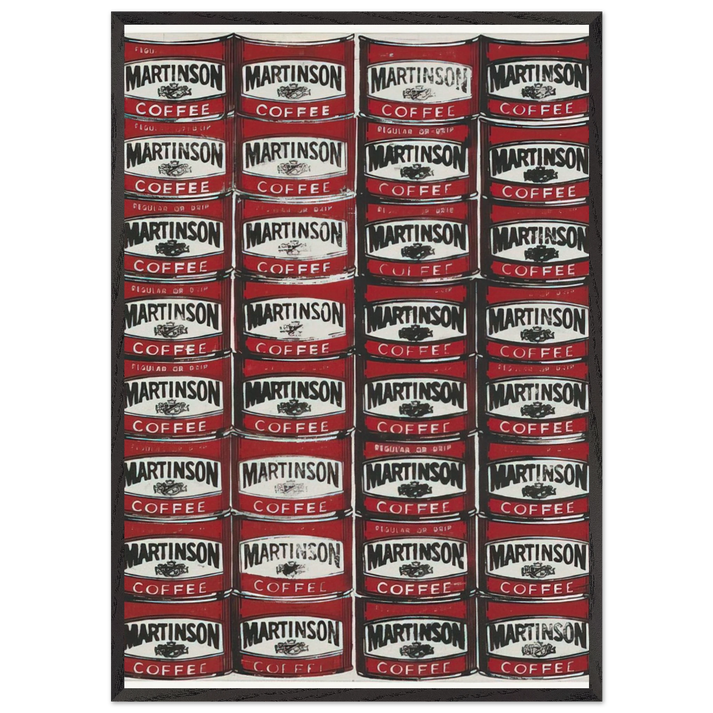 Martinson Coffee - Andy Warhol 70x100 cm / 28x40 inches Framed Art Print – Black Wooden Frame