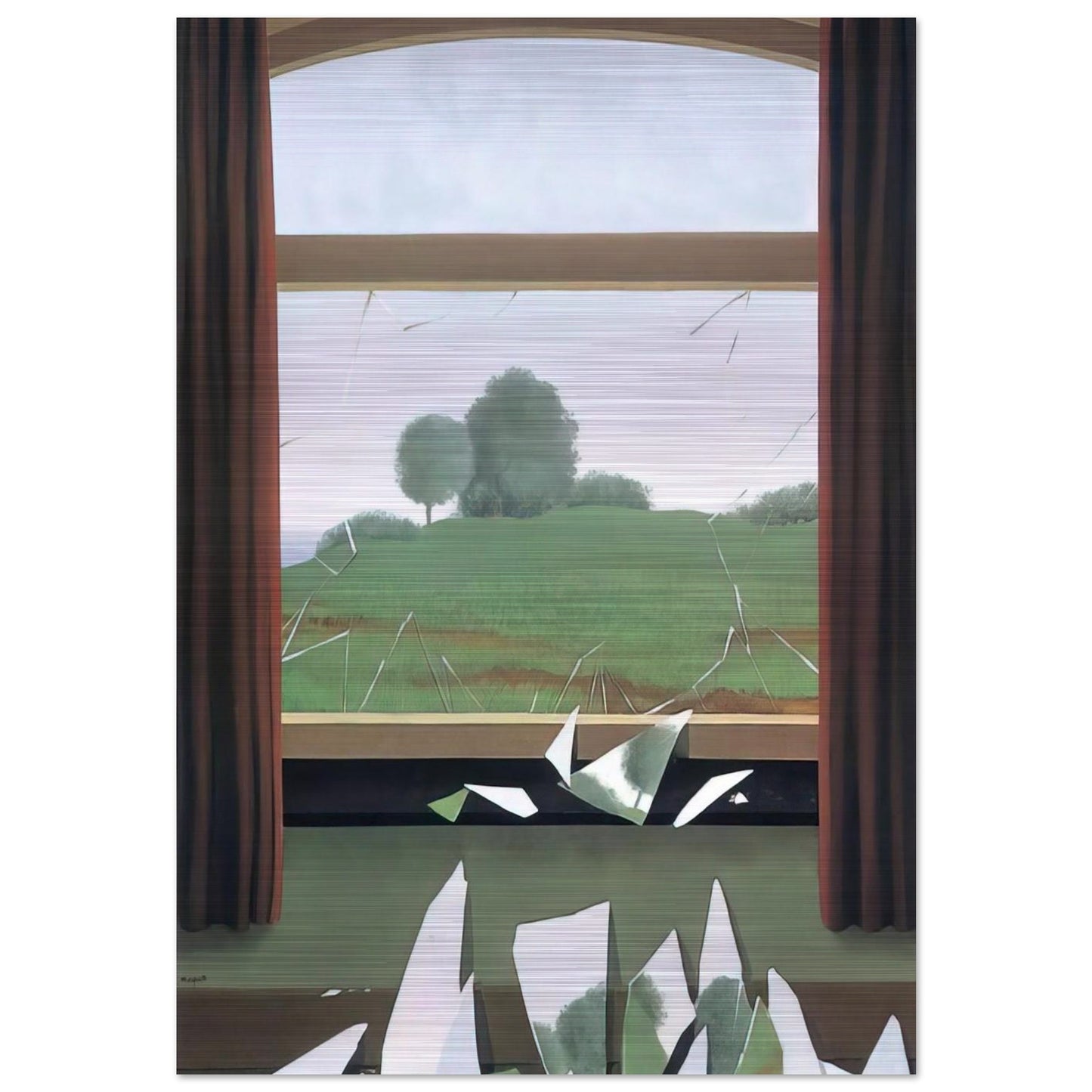 THE KEY TO THE FIELDS 1936 - Rene Magritte Brushed Aluminum Print - 70x100 cm / 28x40 inches | Rene Magritte Aluminum Print | Rene Magritte Prints