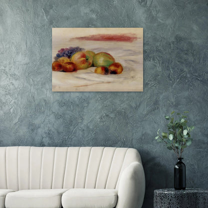 Apples and Grapes - Pierre-Auguste Renoir Brushed Aluminum Print - 70x100 cm / 28x40 inches | Pierre-Auguste Renoir Aluminum Print | Pierre-Auguste Renoir Prints