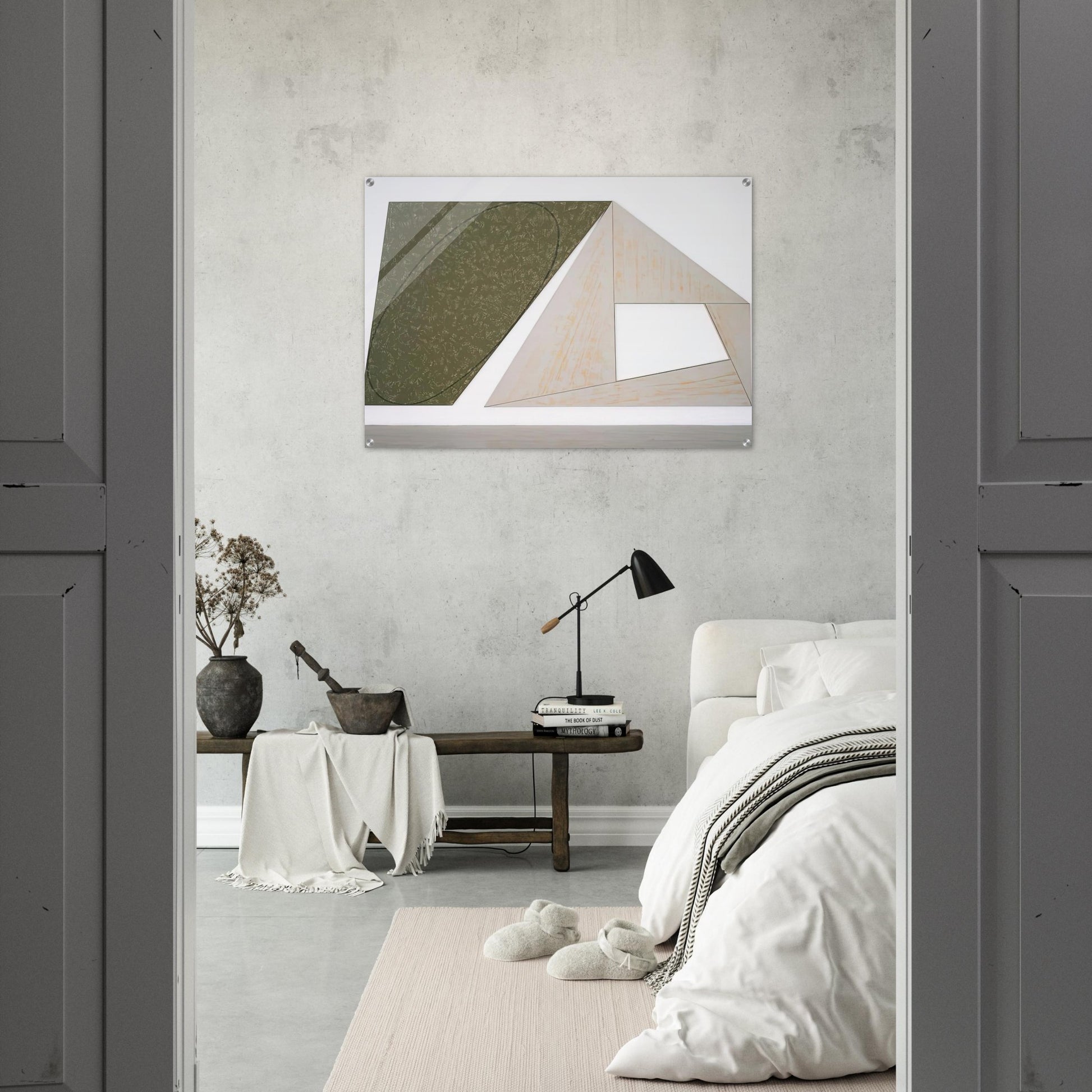 GREEN TILTED ELLIPSE GRAY FRAME 1989 - Robert Mangold Acrylic Print - 70x100 cm / 28x40″ inches