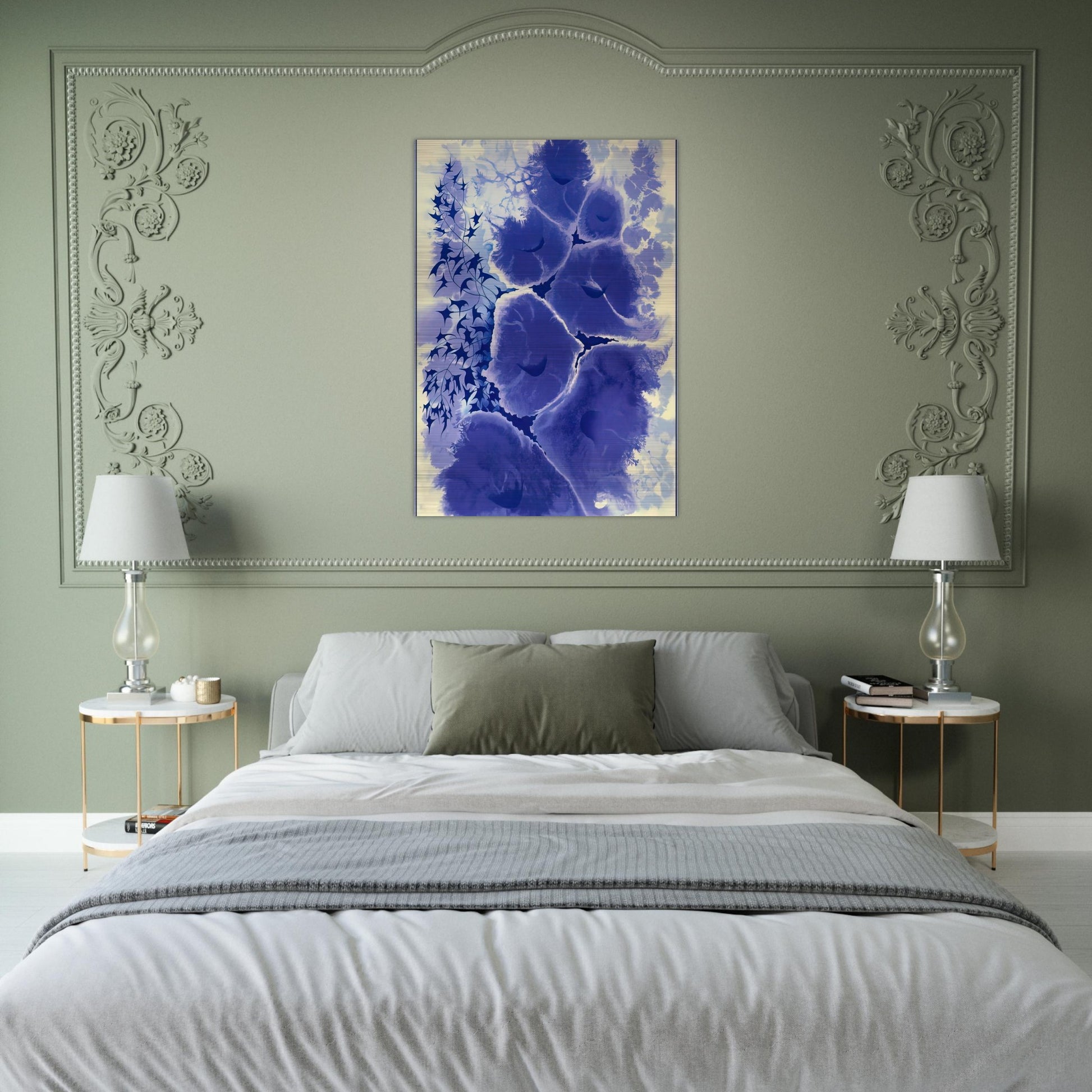 Mauve Floral - Eyvind Earle Brushed Aluminum Print - 70x100 cm / 28x40 inches | Eyvind Earle Aluminum Print | Eyvind Earle Prints