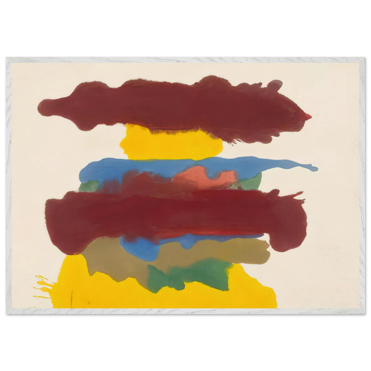 Helen Frankenthaler - Weather Change - 1963 Wall art - 15x20 cm / 6x8 inches - Premium Wooden Framed Poster With Fine Art Paper-canvas - White frame