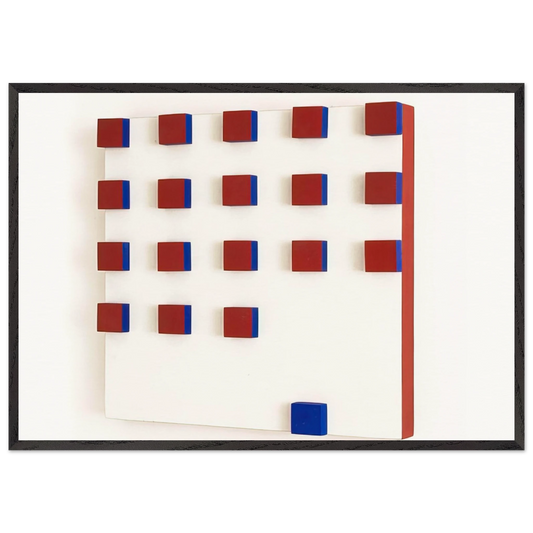 Relief in Red and Blue - 1956 - Lygia Pape 70x100 cm / 28x40 inches Framed Art Print – Black Wooden Frame