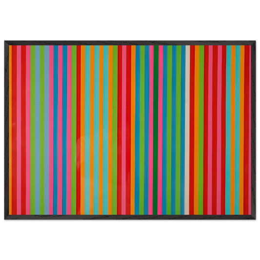 Passion Flower - 1968 - Gene Davis 70x100 cm / 28x40 inches Framed Art Print – Black Wooden Frame