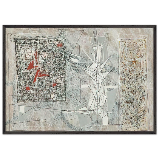 White Space - 1951 - Jimmy Ernst 70x100 cm / 28x40 inches Framed Art Print – Black Wooden Frame
