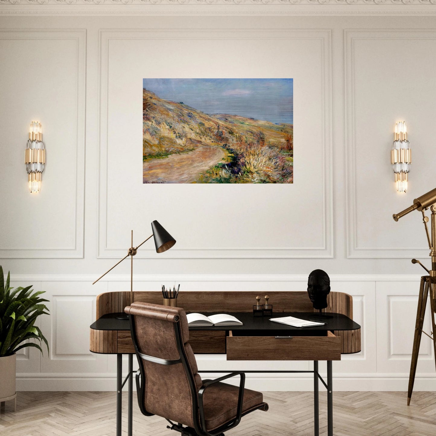 The Road to Giverny - claude monet Brushed Aluminum Print - 70x100 cm / 28x40 inches | claude monet Aluminum Print | claude monet Prints
