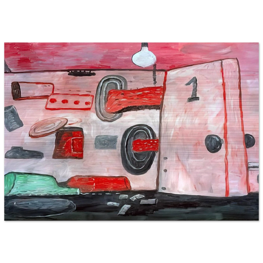 INSIDE OUTSIDE 1977 - Philip Guston Brushed Aluminum Print - 70x100 cm / 28x40 inches | Philip Guston Aluminum Print | Philip Guston Prints
