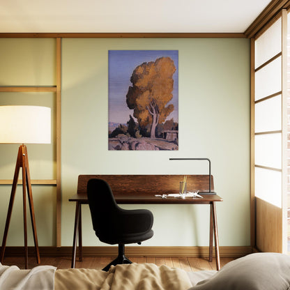 LOW COUNTRY COTTONWOOD 1940 - Maynard Dixon Brushed Aluminum Print - 70x100 cm / 28x40 inches | Maynard Dixon Aluminum Print | Maynard Dixon Prints