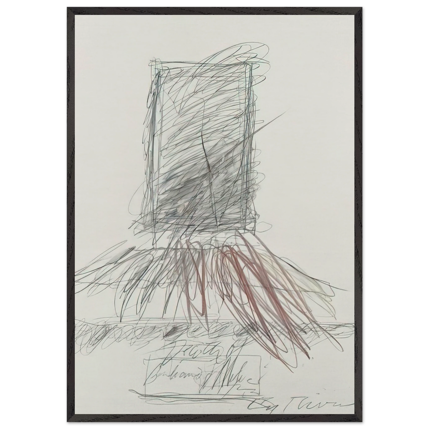 Death of Giuliano DeMedici - Cy Twombly 70x100 cm / 28x40 inches Framed Art Print – Black Wooden Frame