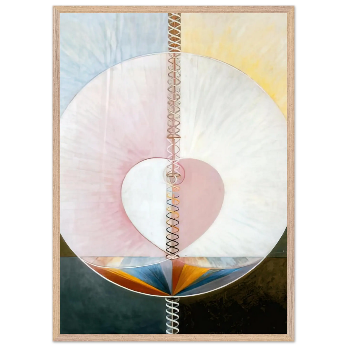 Hilma af Klint - WHAT A HUMAN BEING IS 1910 Wall art - 15x20 cm / 6x8 Inches - Premium Wooden Framed Poster With Fine Art Paper - Wood frame
