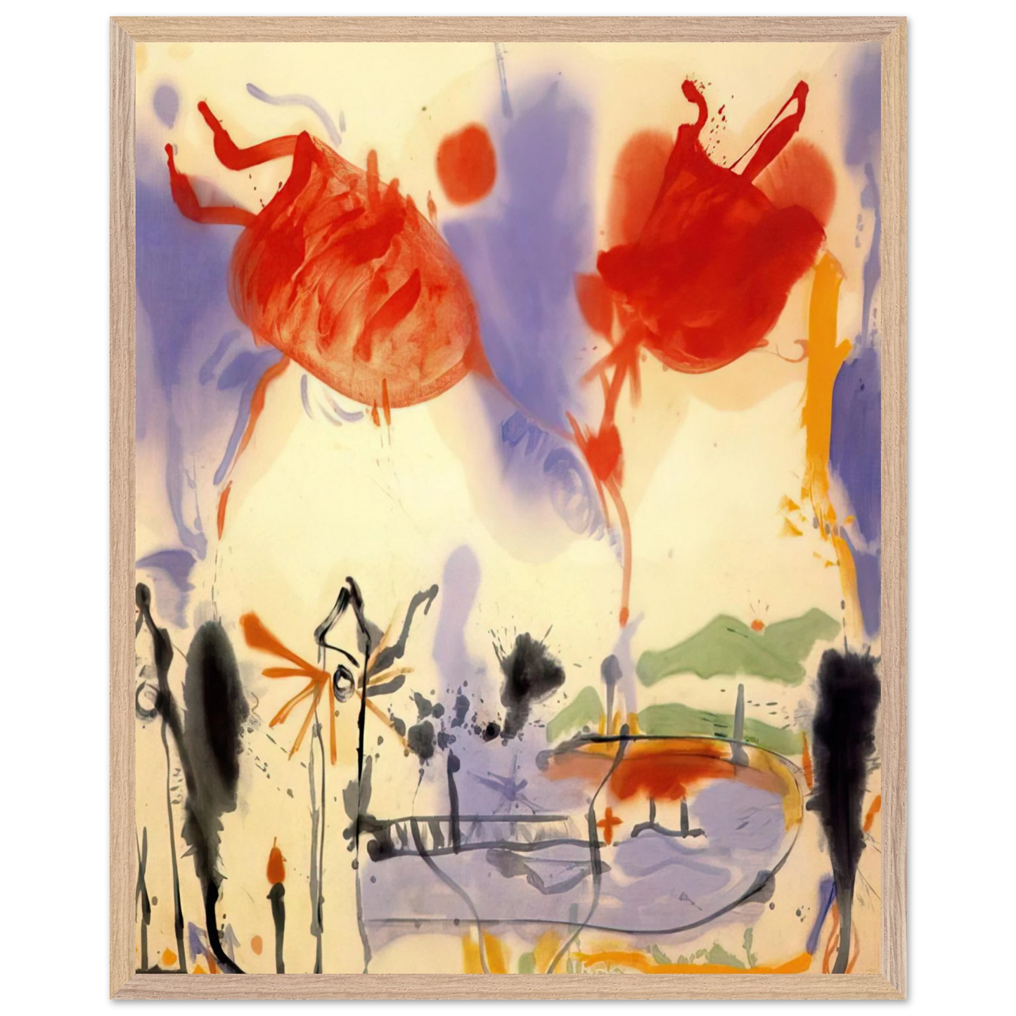 Helen Frankenthaler - Round Trip - 1957 Wall art - 30x40 cm / 12x16 inches - Fine Art Poster-canvas - -