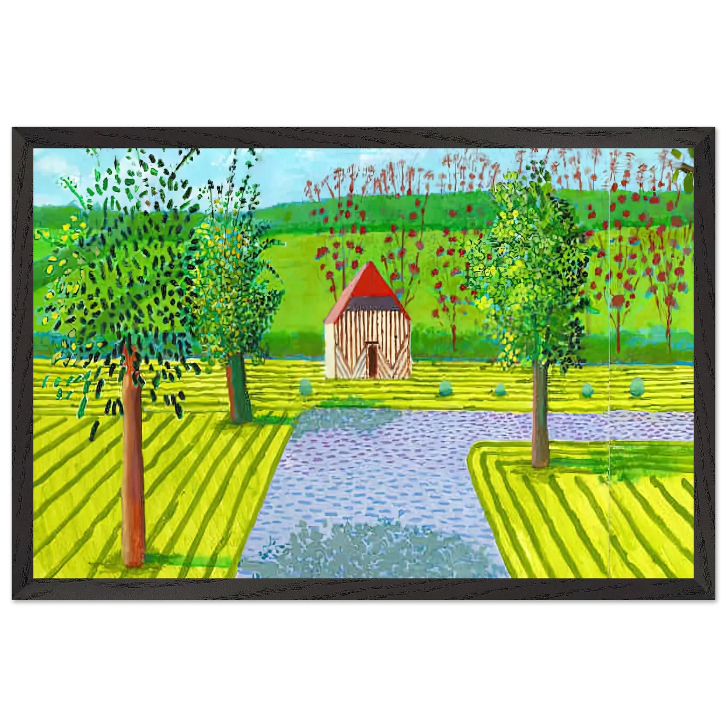 David Hockney - David Hockney Wall art - 60x80 cm / 24x32 Inches - Premium Wooden Framed Poster With Fine Art Paper - Wood frame