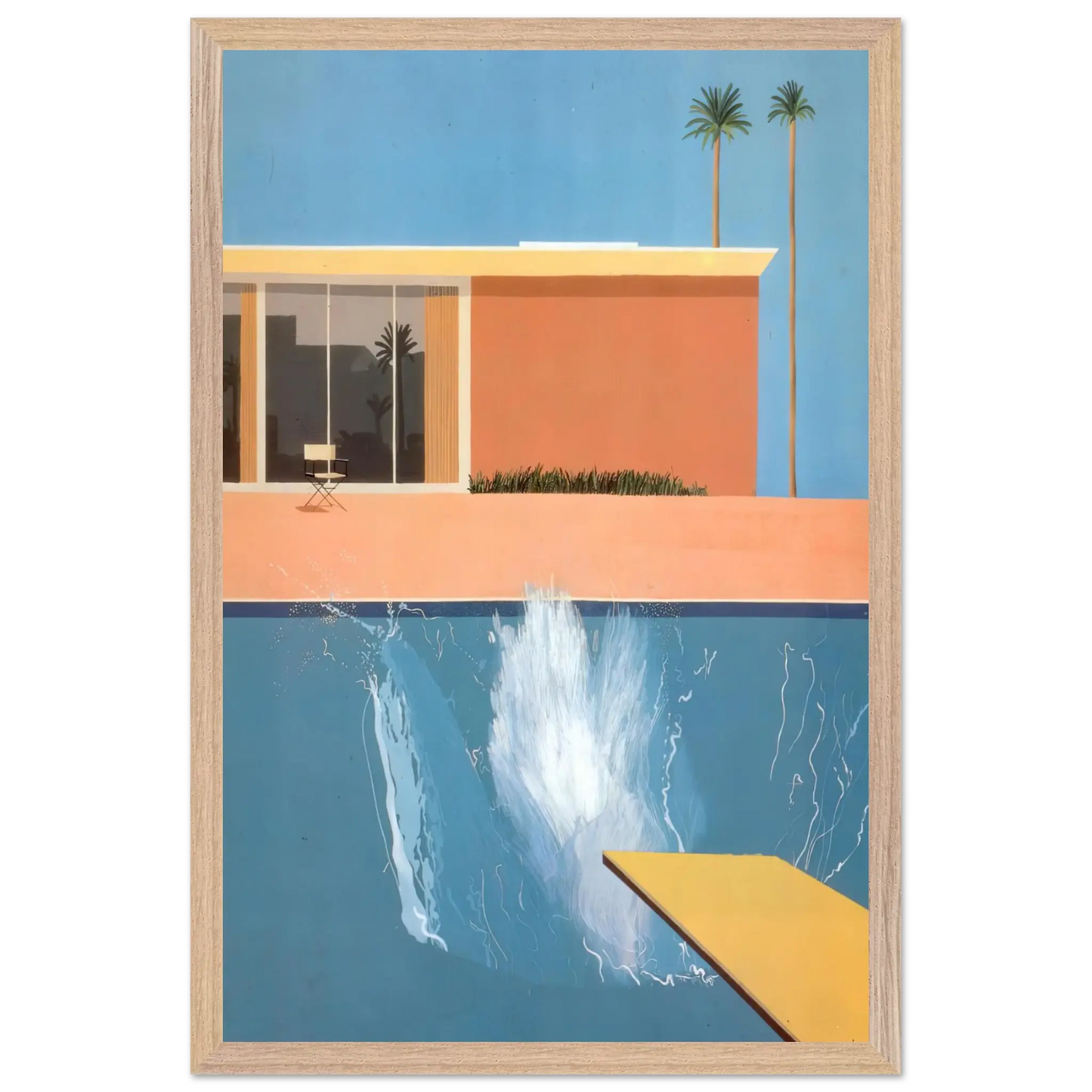 David Hockney - David Hockney Wall art - 13x18 cm / 5x7 Inches - Premium Wooden Framed Poster With Fine Art Paper - White frame