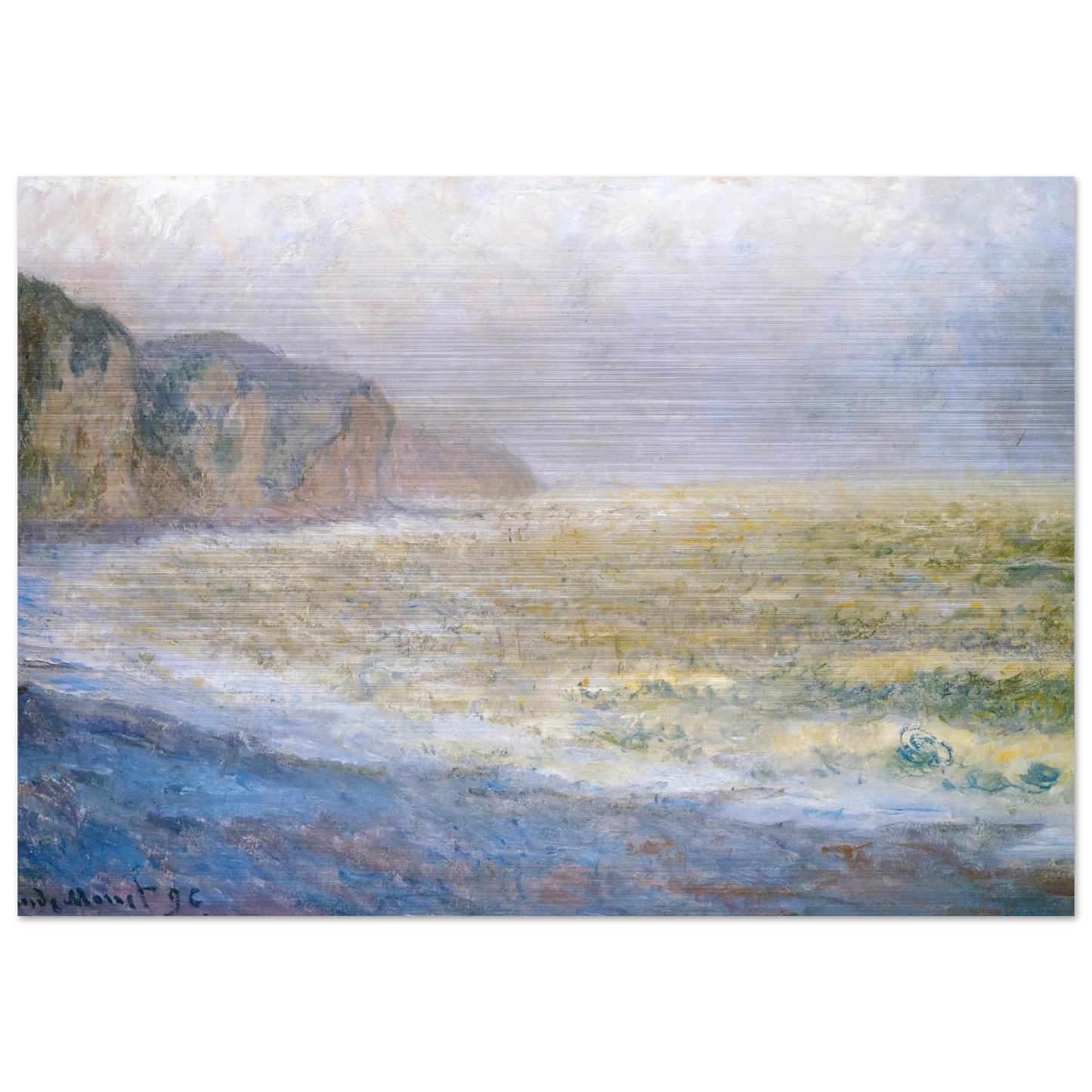Cliff at Pourville - claude monet Brushed Aluminum Print - 70x100 cm / 28x40 inches | claude monet Aluminum Print | claude monet Prints