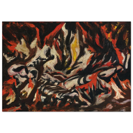 THE FLAME 1938 - Jackson Pollock Brushed Aluminum Print - 70x100 cm / 28x40 inches | Jackson Pollock Aluminum Print | Jackson Pollock Prints