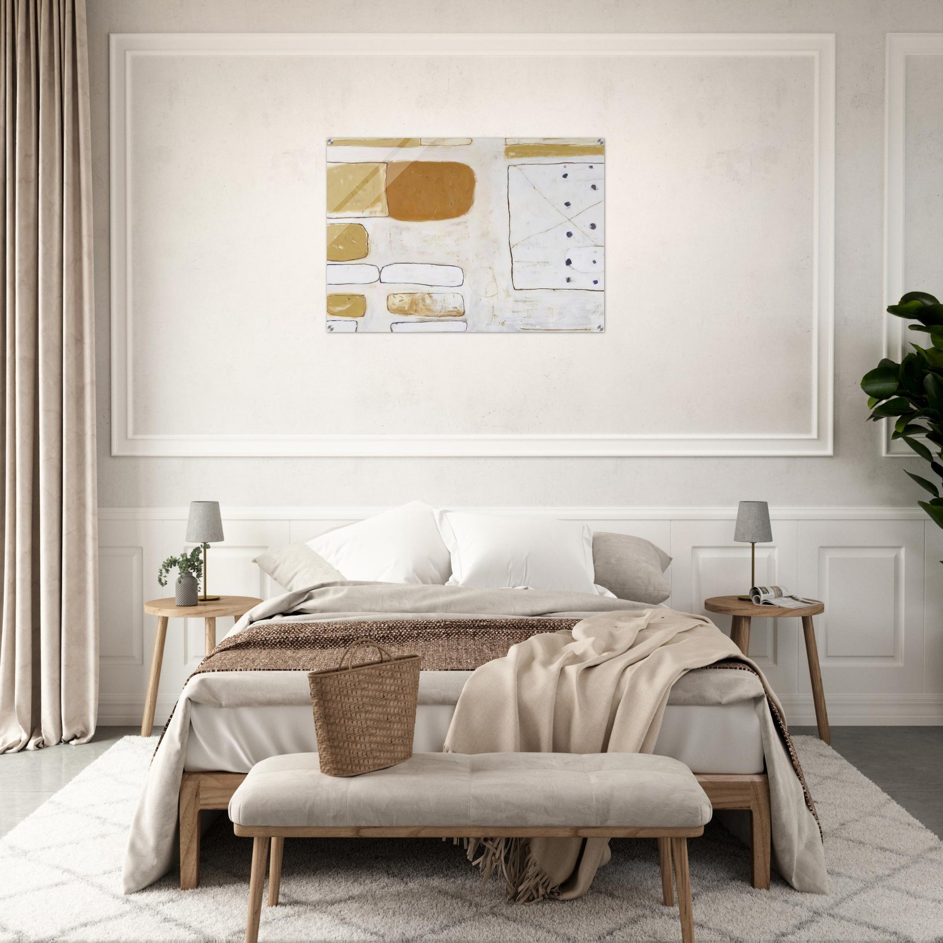 White, Sand and Ochre - 1961 - William Scott Acrylic Print - 70x100 cm / 28x40″ inches | William Scott Wall Art | William Scott Prints