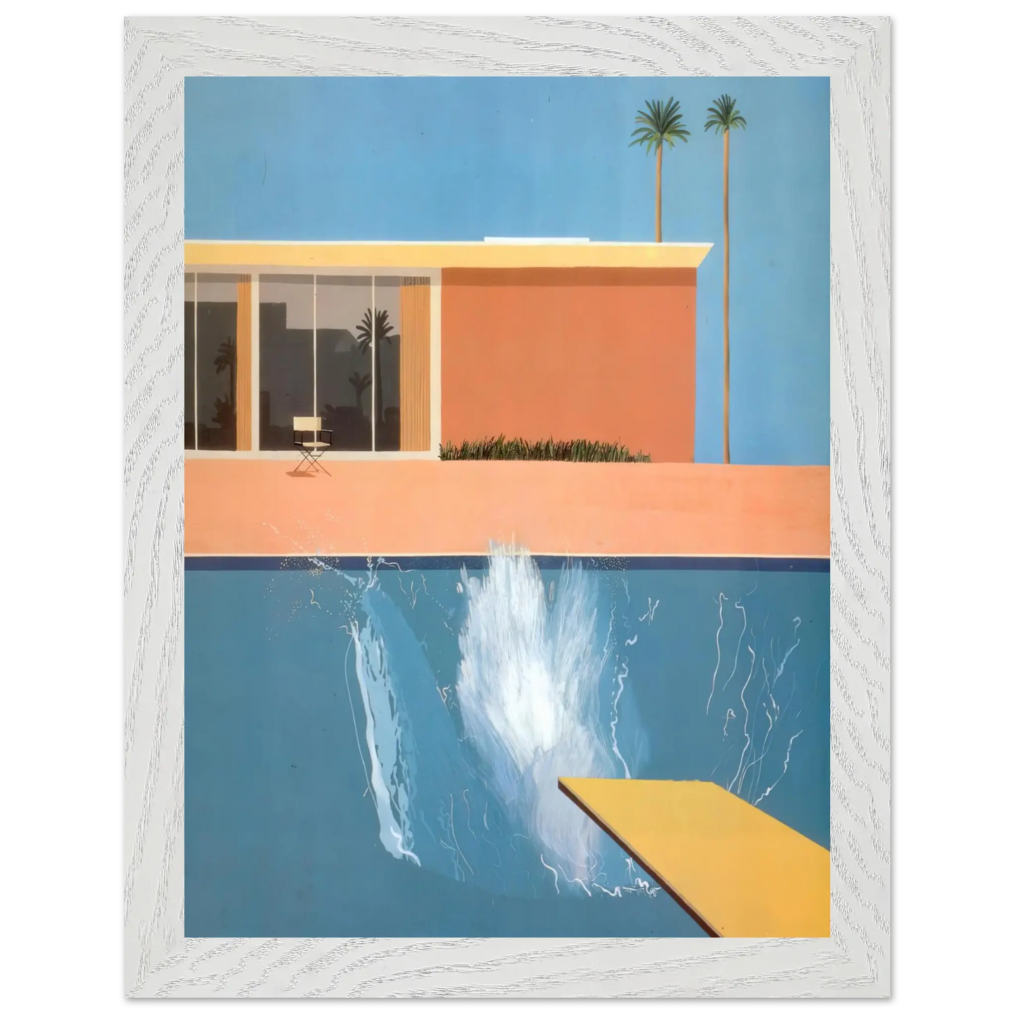 David Hockney - David Hockney Wall art - 30x45 cm / 12x18 Inches - Premium Wooden Framed Poster With Fine Art Paper - White frame