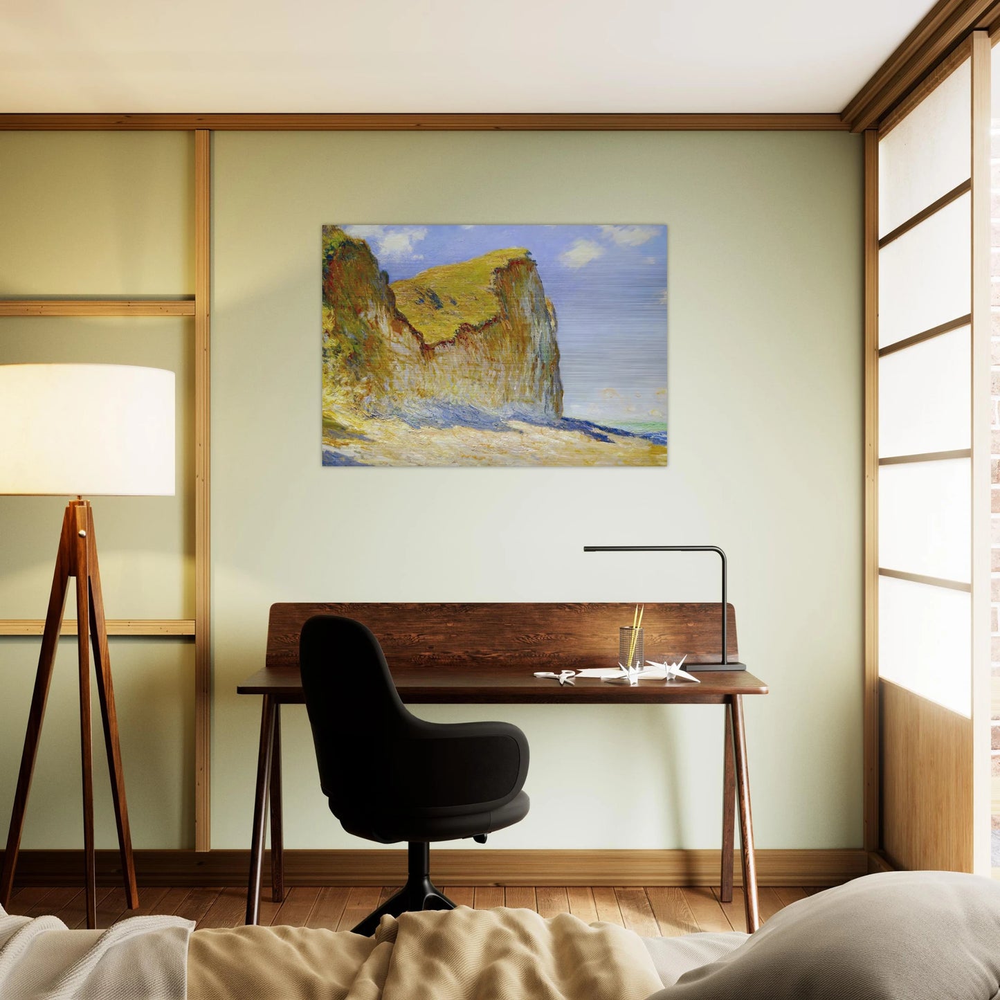 Cliffs near Pourville - claude monet Brushed Aluminum Print - 70x100 cm / 28x40 inches | claude monet Aluminum Print | claude monet Prints