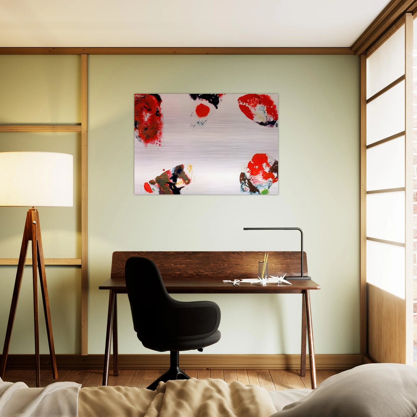 Berlin Red - Sam Francis Brushed Aluminum Print - 70x100 cm / 28x40 inches | Sam Francis Aluminum Print | Sam Francis Prints