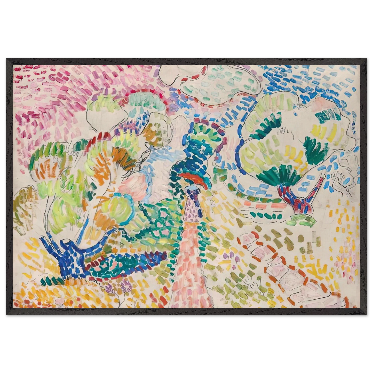 MADAME MATISSE IN THE OLIVE GROVE 1905 - Henri Matisse 70x100 cm / 28x40 inches Framed Art Print – Black Wooden Frame