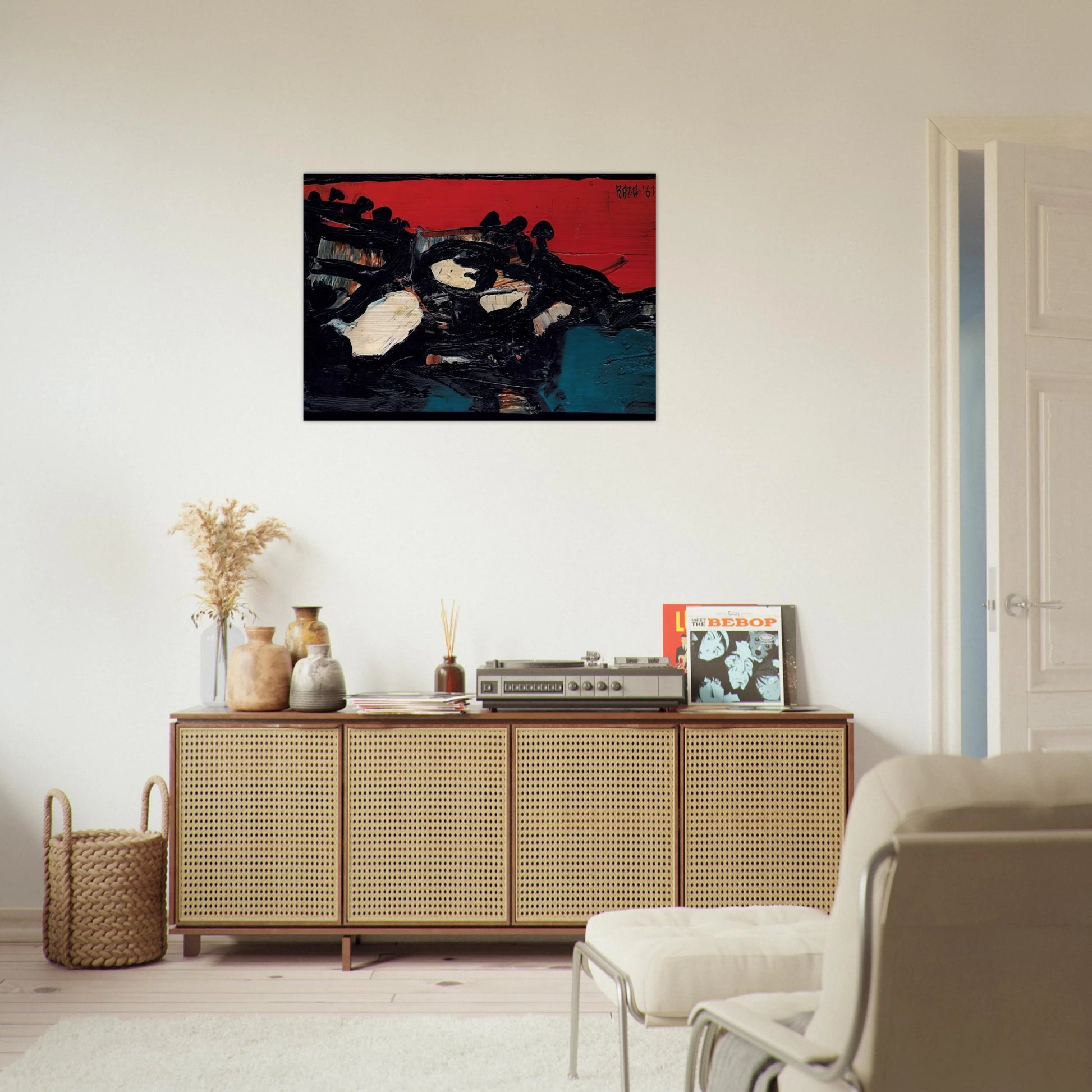 Ciel Rouge Sur Le Lac - 1961 - S. H. Raza Brushed Aluminum Print - 70x100 cm / 28x40 inches | S. H. Raza Aluminum Print | S. H. Raza Prints