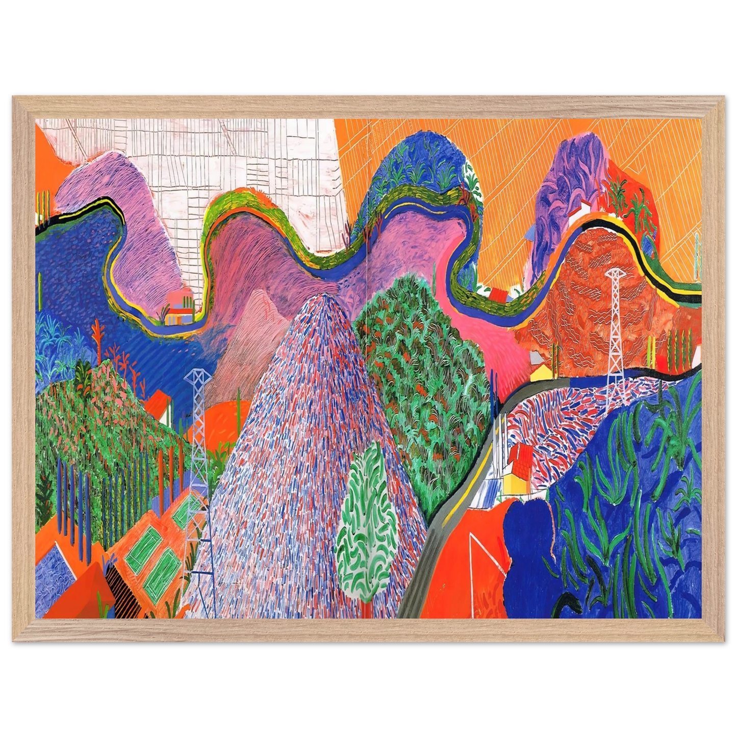 David Hockney - David Hockney Wall art - A3 (29.7 x 42  cm) - Premium Wooden Framed Poster With Fine Art Paper-canvas - White frame