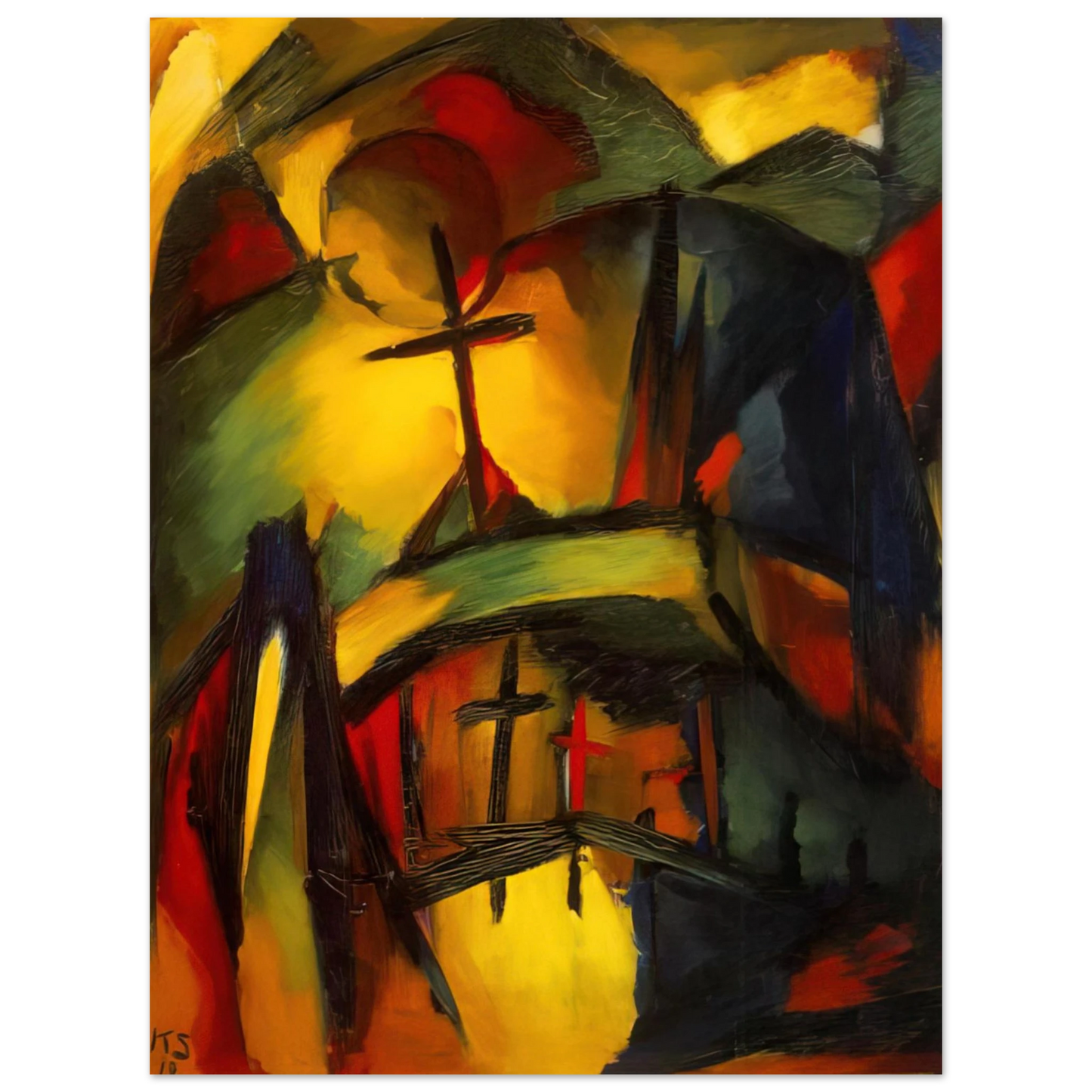 Kurt Schwitters - MOUNTAIN GRAVEYARD 1919  75x100 cm / 30x40inches Fine Art Poster