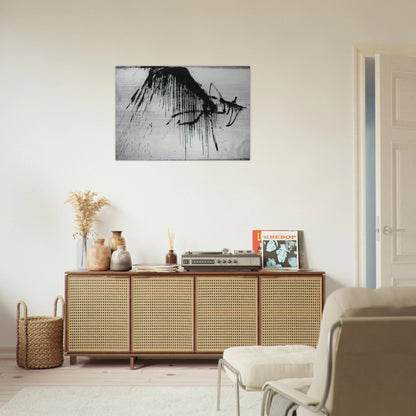 NIGHT IN THE HOTEL ABSTRACT IN BLACK AND WHITE - Salvador Dali Brushed Aluminum Print - 70x100 cm / 28x40 inches | Salvador Dali Aluminum Print | Salvador Dali Prints