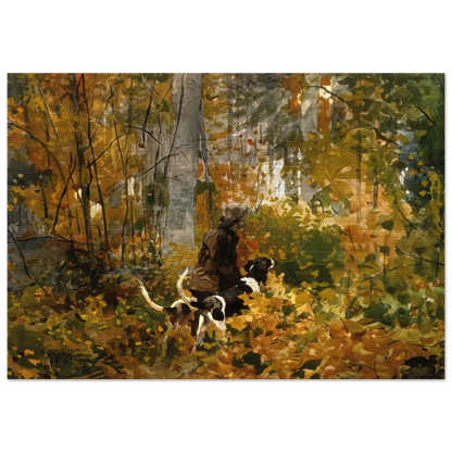 ON THE TRAIL - Winslow Homer Brushed Aluminum Print - 70x100 cm / 28x40 inches | Winslow Homer Aluminum Print | Winslow Homer Prints