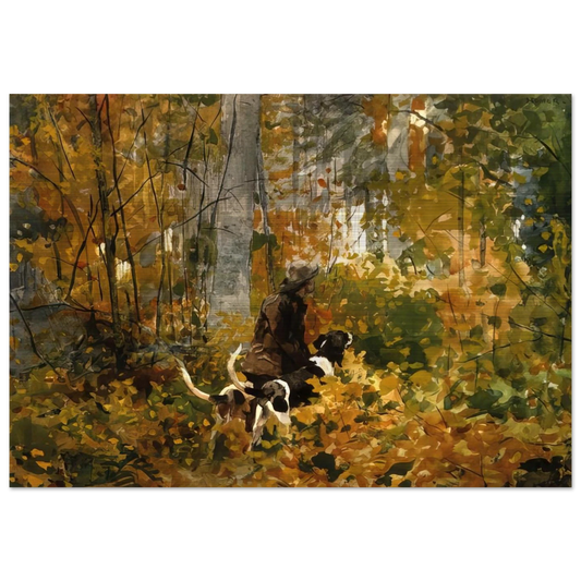 ON THE TRAIL - Winslow Homer Brushed Aluminum Print - 70x100 cm / 28x40 inches | Winslow Homer Aluminum Print | Winslow Homer Prints