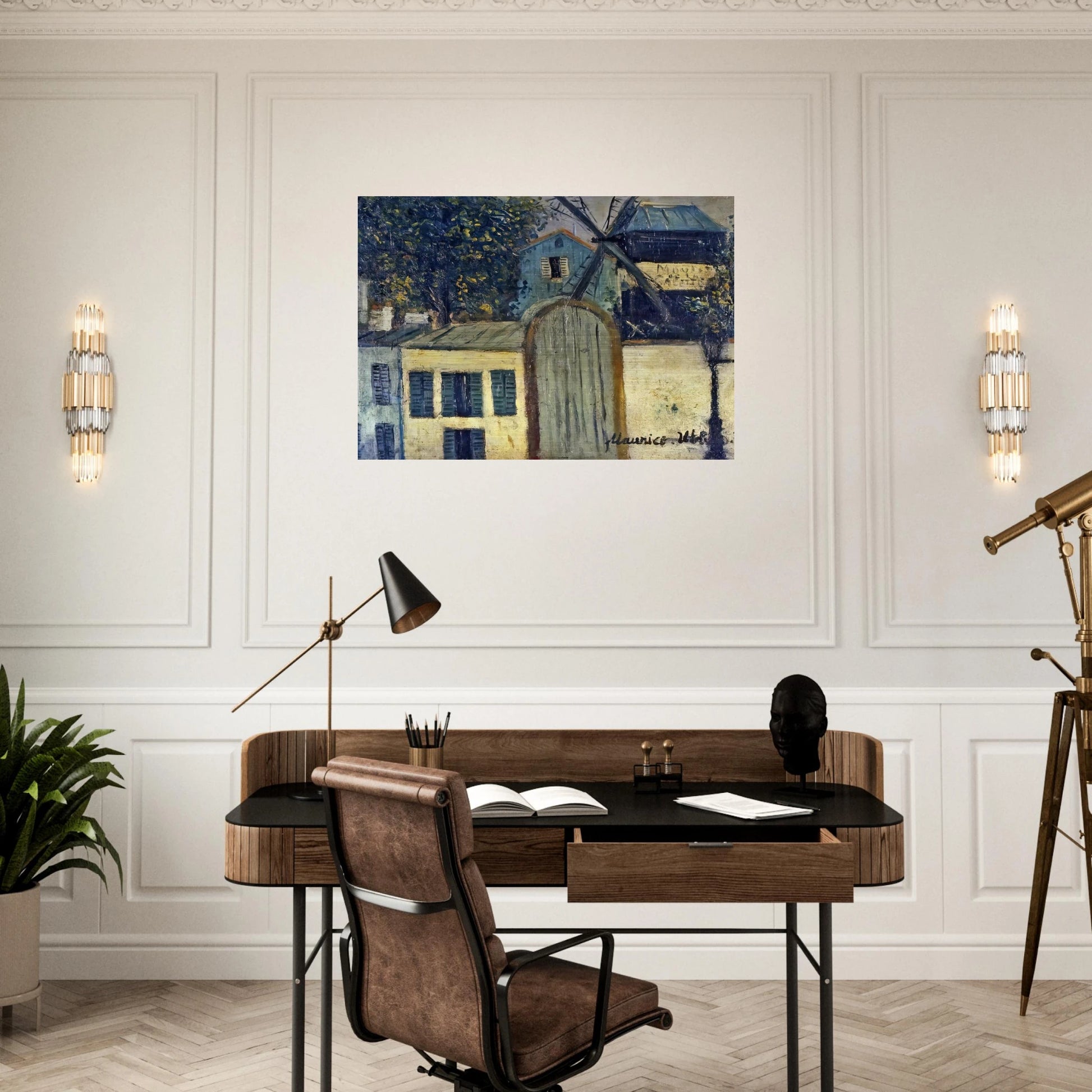 MOULIN DE LA GALETTE 1 - Maurice Utrillo Brushed Aluminum Print - 70x100 cm / 28x40 inches | Maurice Utrillo Aluminum Print | Maurice Utrillo Prints