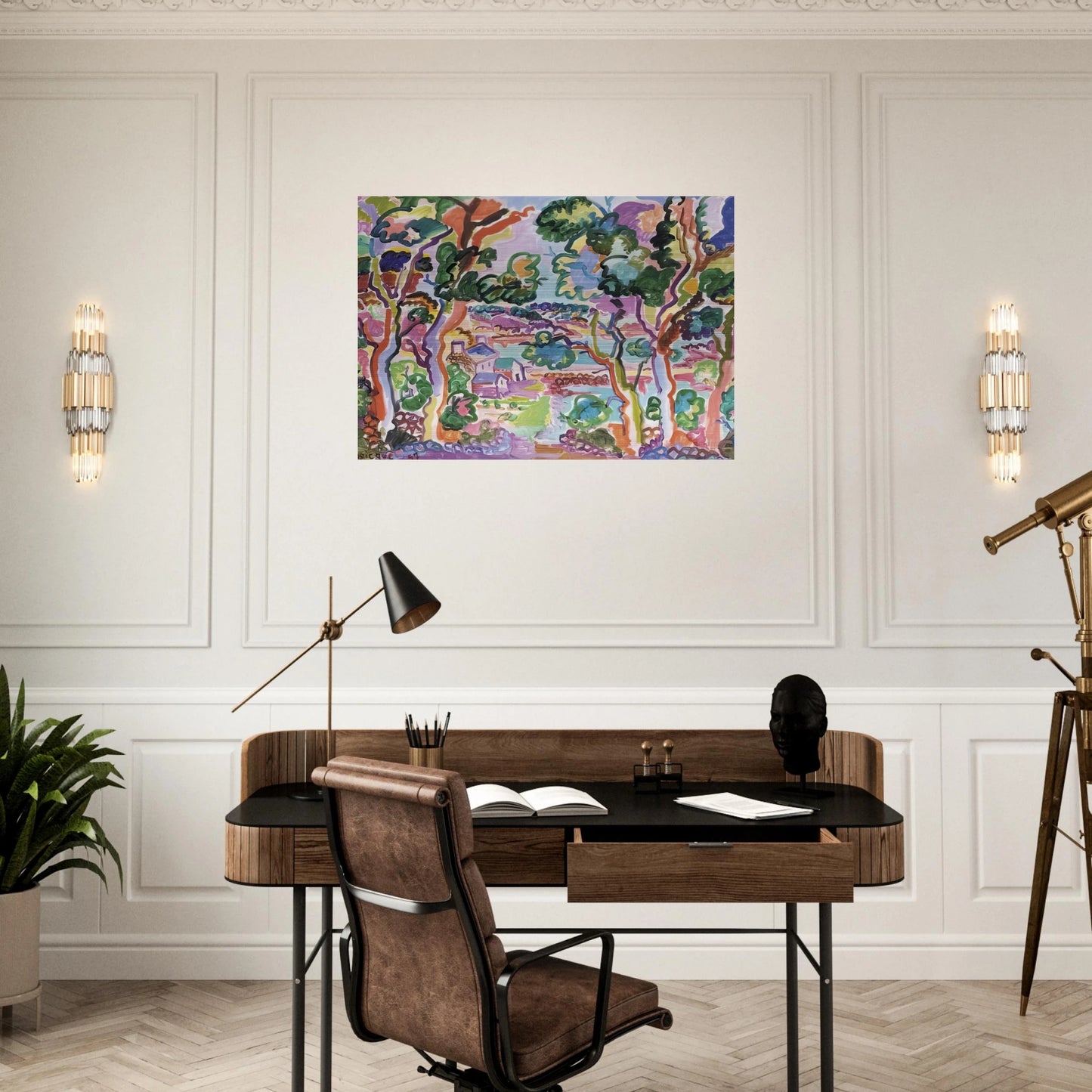 Paysage - Fauvism - Charles Lapicque Brushed Aluminum Print - 70x100 cm / 28x40 inches | Charles Lapicque Aluminum Print | Charles Lapicque Prints
