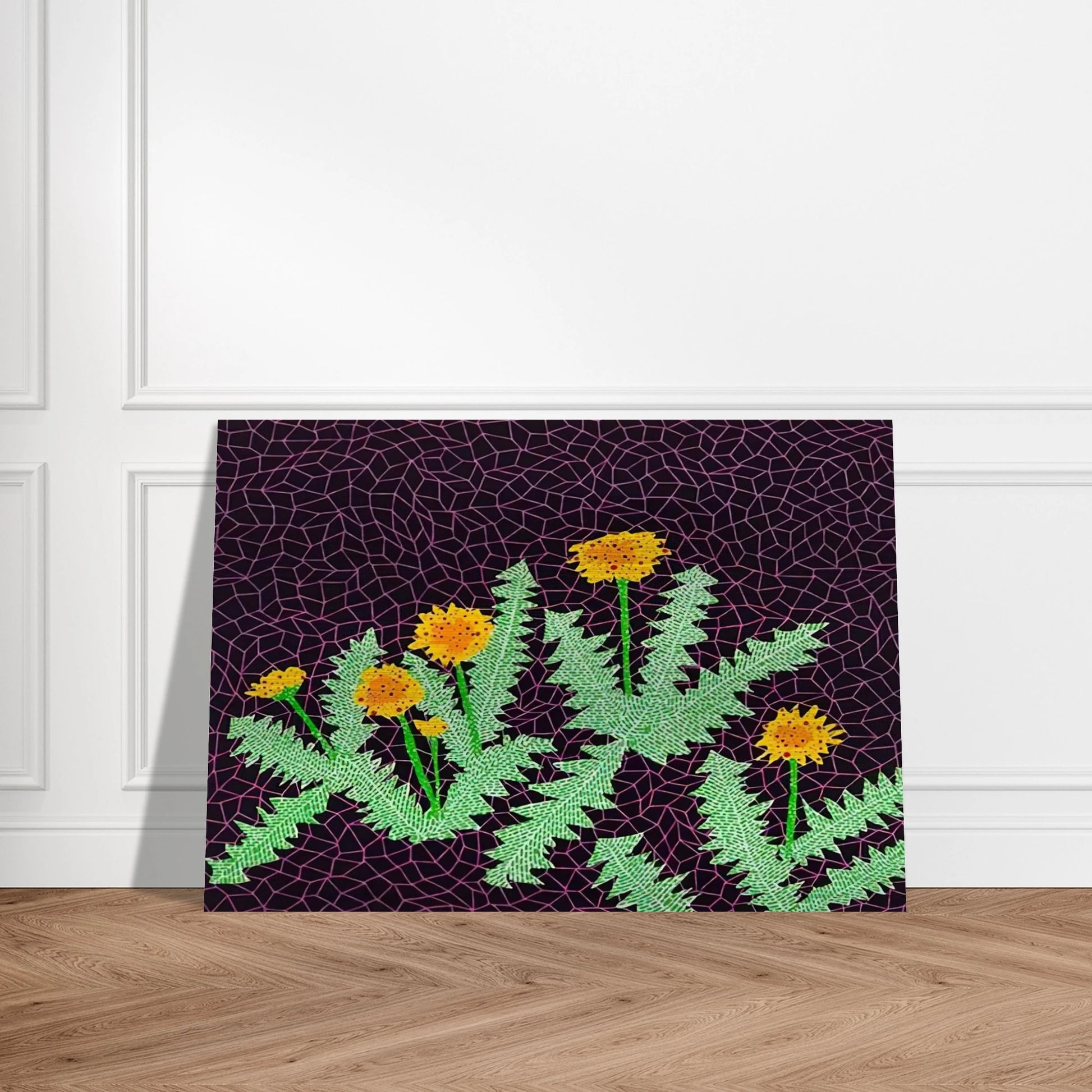 DANDELIONS 1985 - Yayoi Kusama Brushed Aluminum Print - 70x100 cm / 28x40 inches | Yayoi Kusama Aluminum Print | Yayoi Kusama Prints