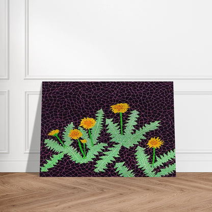DANDELIONS 1985 - Yayoi Kusama Brushed Aluminum Print - 70x100 cm / 28x40 inches | Yayoi Kusama Aluminum Print | Yayoi Kusama Prints