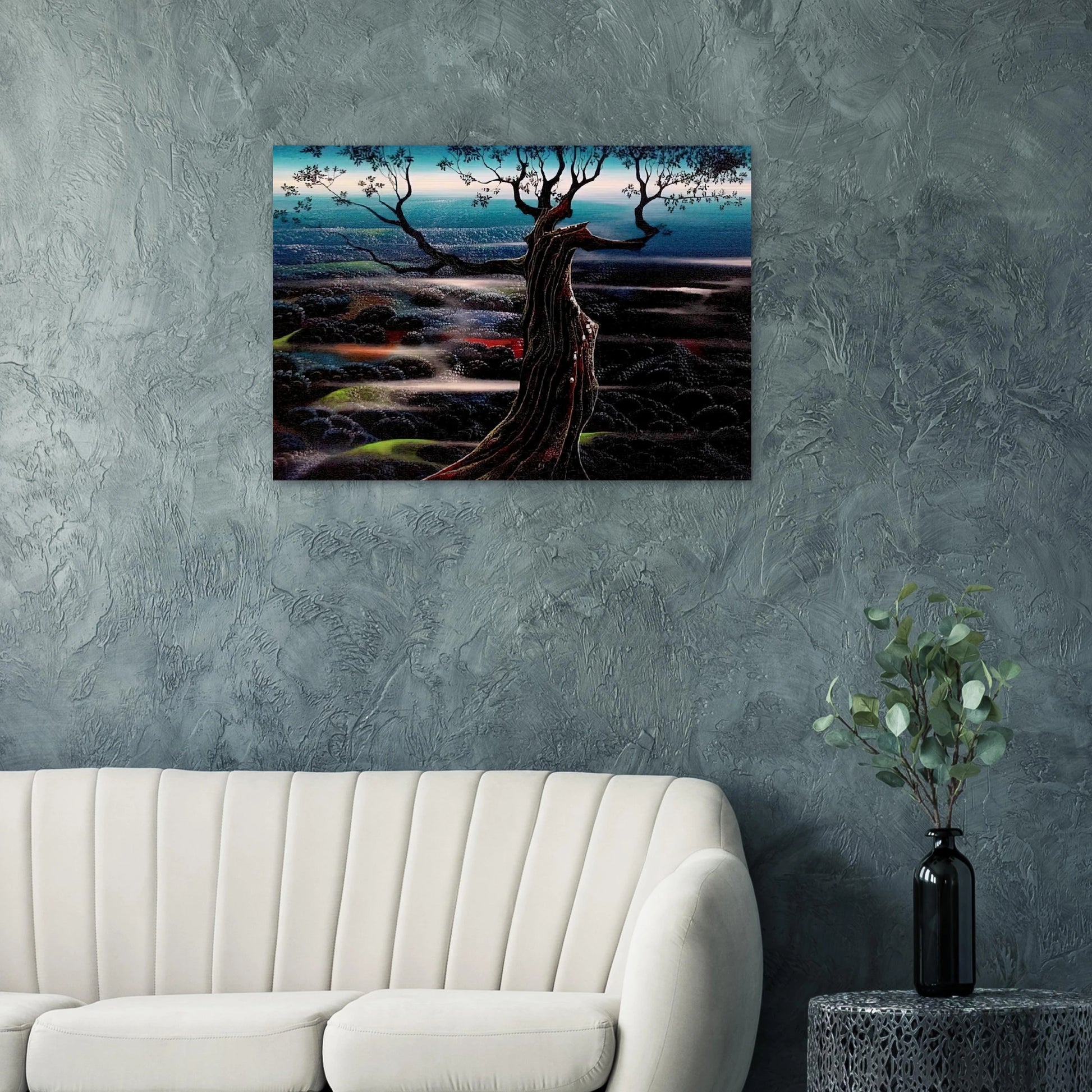 Wild Valley - Eyvind Earle Brushed Aluminum Print - 70x100 cm / 28x40 inches | Eyvind Earle Aluminum Print | Eyvind Earle Prints
