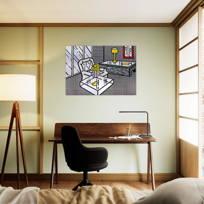 THE DEN 1990 - Roy Lichtenstein Brushed Aluminum Print - 70x100 cm / 28x40 inches | Roy Lichtenstein Aluminum Print | Roy Lichtenstein Prints