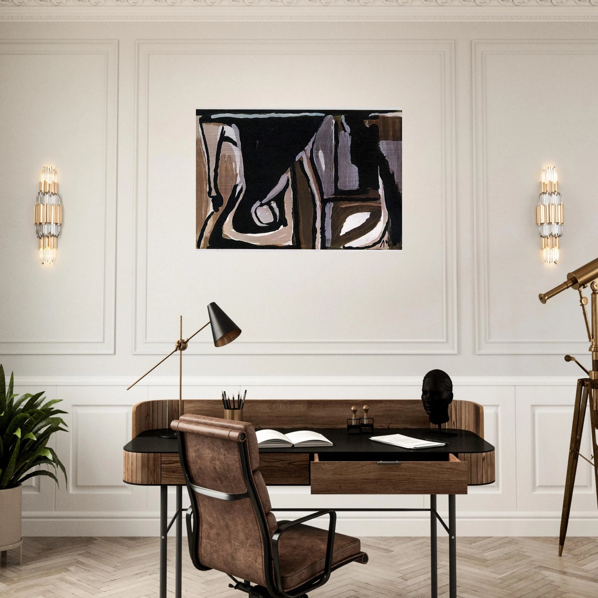 Nocturne - 1981 - Bram van Velde Brushed Aluminum Print - 70x100 cm / 28x40 inches | Bram van Velde Aluminum Print | Bram van Velde Prints