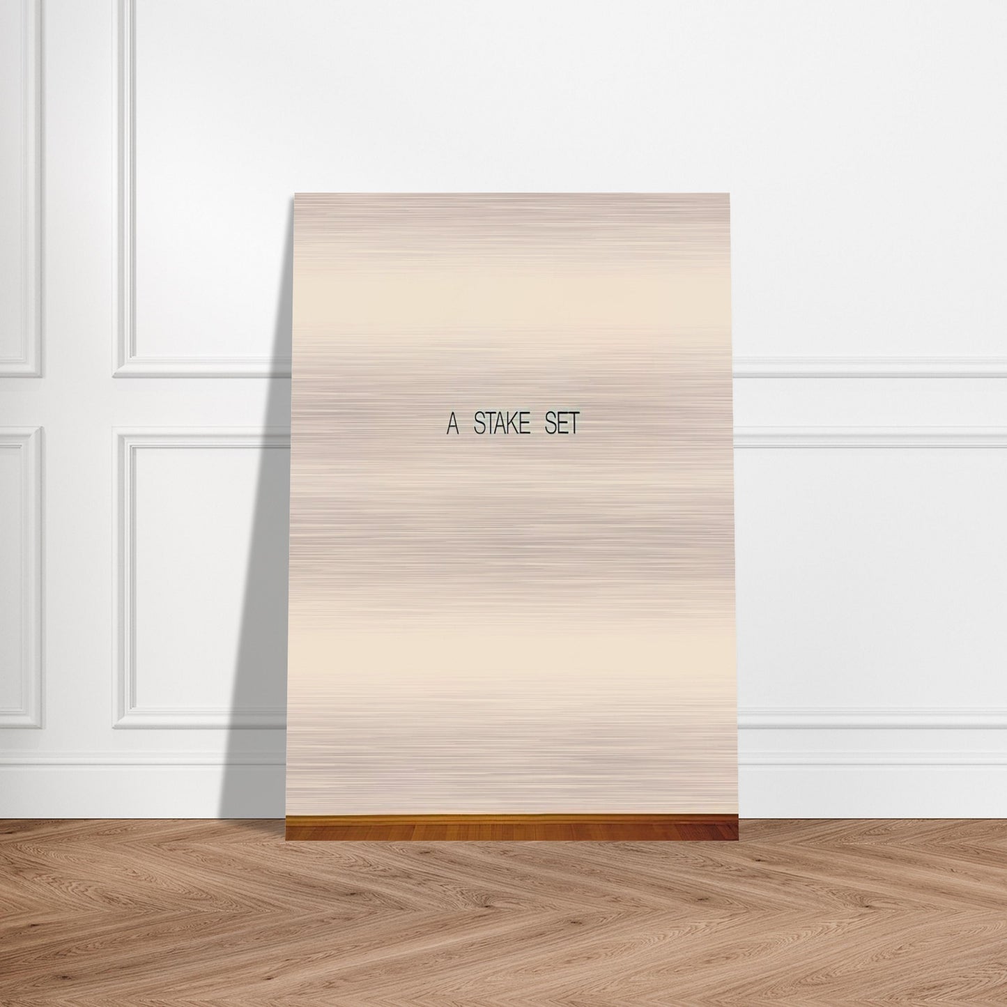 A Stake Set - 1969 - Lawrence Weiner Brushed Aluminum Print - 70x100 cm / 28x40 inches | Lawrence Weiner Aluminum Print | Lawrence Weiner Prints