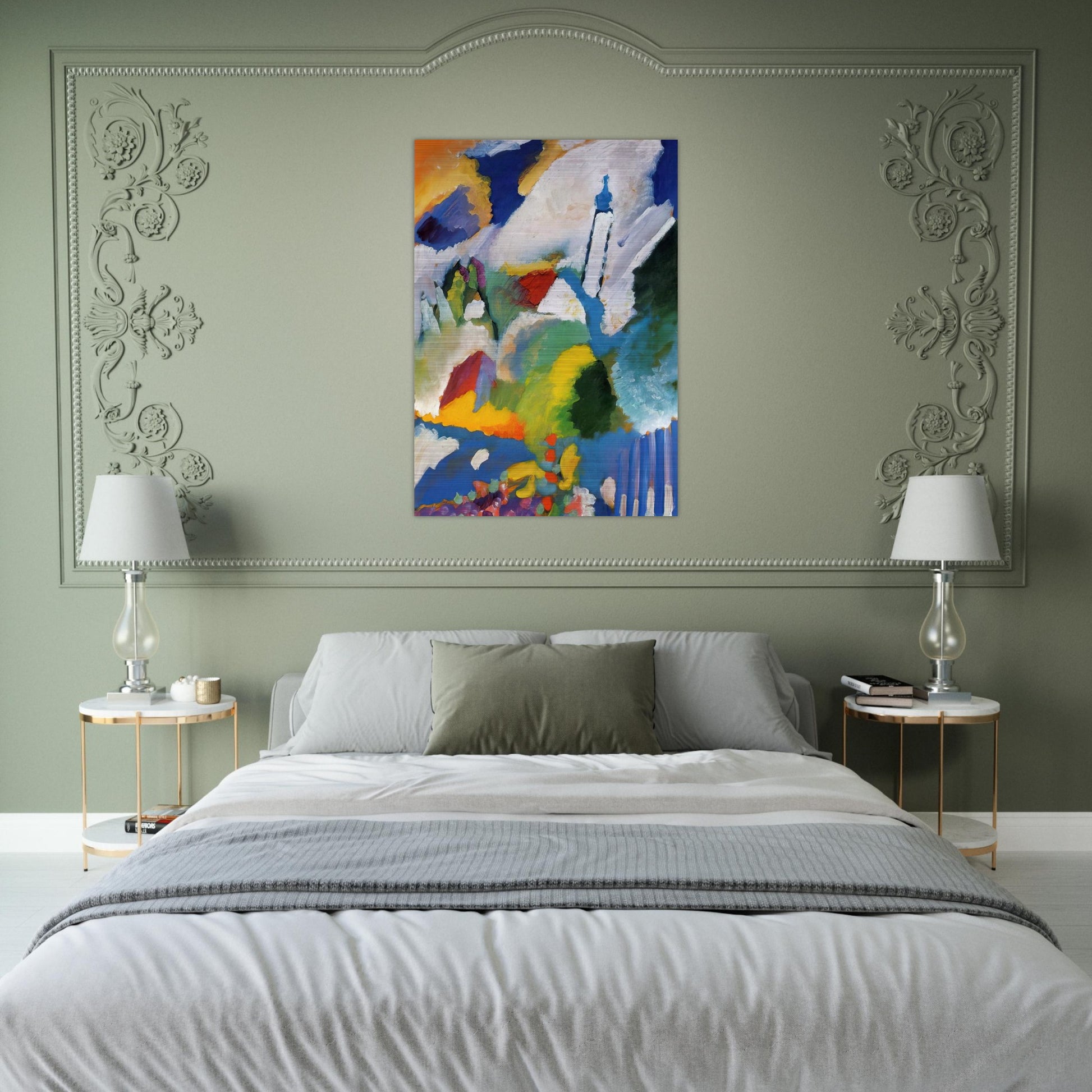 MURNAU WITH A CHURCH 1910 - Wassily Kandinsky Brushed Aluminum Print - 70x100 cm / 28x40 inches | Wassily Kandinsky Aluminum Print | Wassily Kandinsky Prints