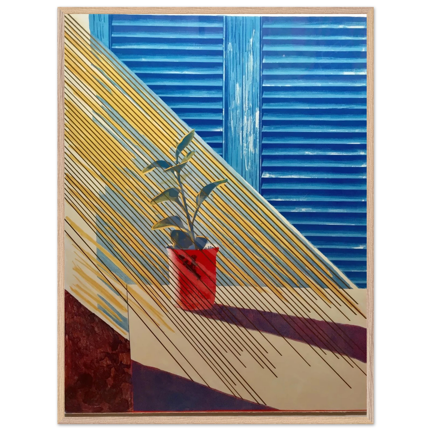 David Hockney - David Hockney Wall art - 50x70 cm / 20x28 inches - Premium Wooden Framed Poster With Fine Art Paper - White frame