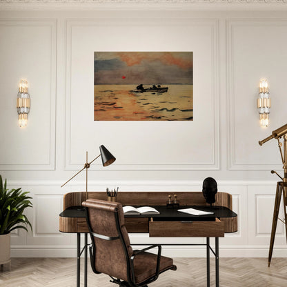 ROWING HOME - Winslow Homer Brushed Aluminum Print - 70x100 cm / 28x40 inches | Winslow Homer Aluminum Print | Winslow Homer Prints