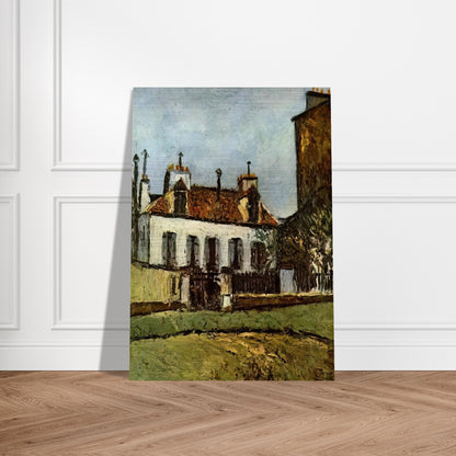 HOUSE IN THE SUBURBS OF PARIS - Maurice Utrillo Brushed Aluminum Print - 70x100 cm / 28x40 inches | Maurice Utrillo Aluminum Print | Maurice Utrillo Prints