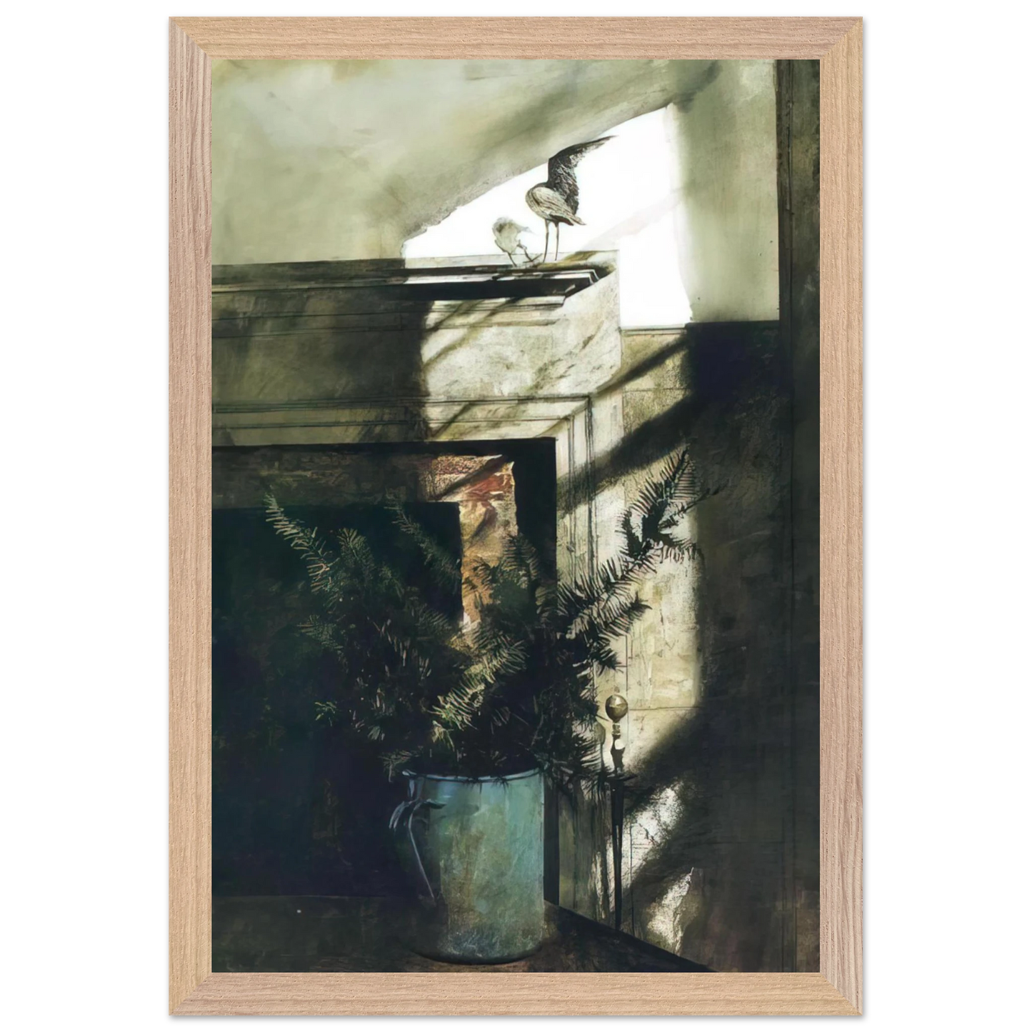 Andrew Wyeth - BIRD IN THE HOUSE Wall Art - 30x40 cm / 12x16 inches - Premium Wooden Framed Poster With Fine Art Paper-canvas - Black frame