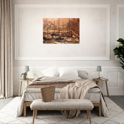 Geldersekade of Amsterdam Invierno - claude monet Acrylic Print - 70x100 cm / 28x40″ inches | claude monet Wall Art | claude monet Prints