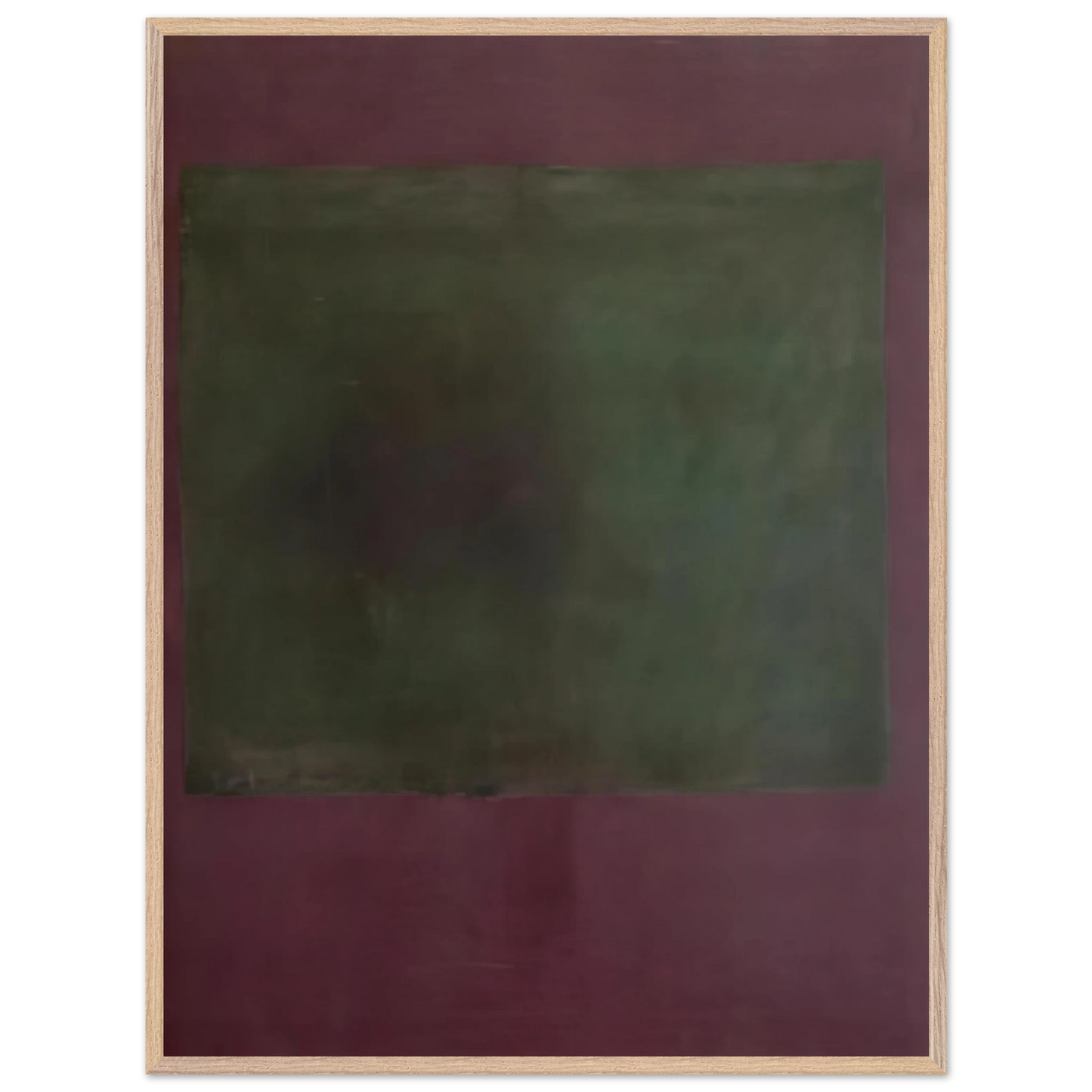 Mark Rothko - Untitled Green on Maroon - 1961 Wall Art - 30x40 cm / 12x16 inches - Premium Wooden Framed Poster With Fine Art Paper - White frame