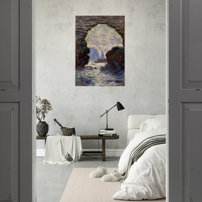 The Rock Needle Seen through the Porte d'Aumont - claude monet Brushed Aluminum Print - 70x100 cm / 28x40 inches | claude monet Aluminum Print | claude monet Prints