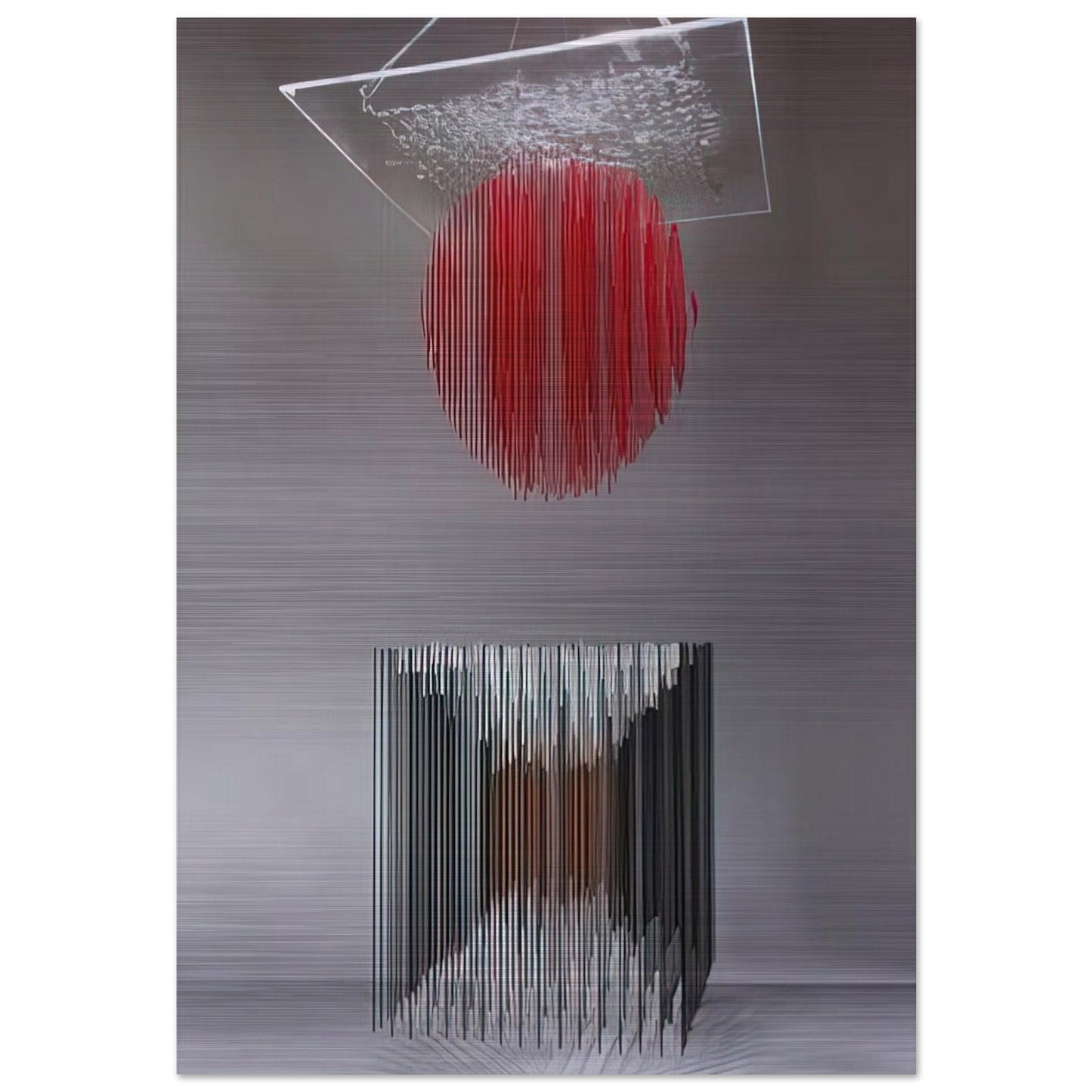 CUBO Y ESFERA VIRTUAL - Jesus Rafael Soto Brushed Aluminum Print - 70x100 cm / 28x40 inches | Jesus Rafael Soto Aluminum Print | Jesus Rafael Soto Prints