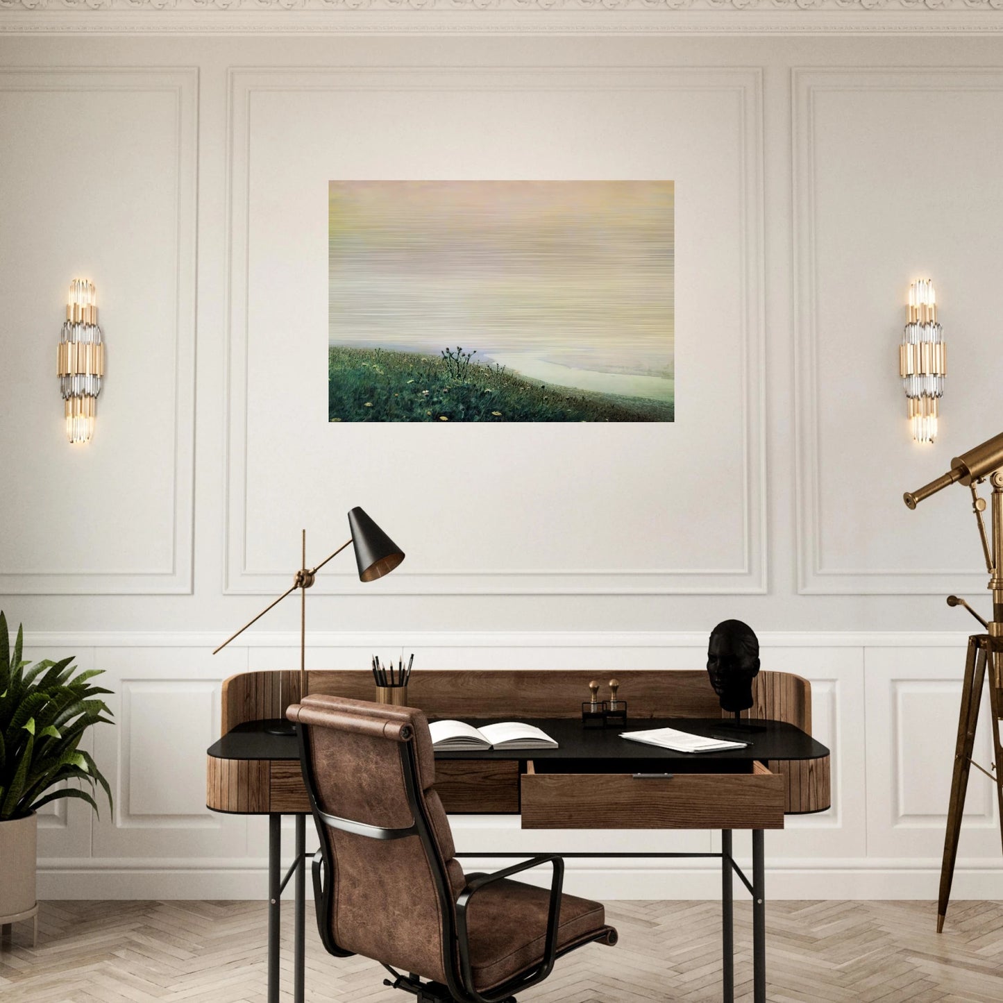 Dnieper in the morning - Arkhyp Kuindzhi Brushed Aluminum Print - 70x100 cm / 28x40 inches | Arkhyp Kuindzhi Aluminum Print | Arkhyp Kuindzhi Prints