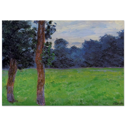 Two Trees in a Meadow - claude monet Brushed Aluminum Print - 70x100 cm / 28x40 inches | claude monet Aluminum Print | claude monet Prints